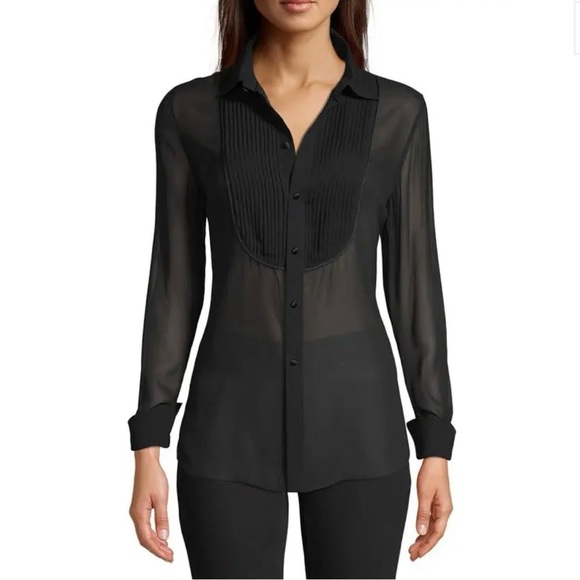 Robert Graham Black Silk Blend Marina Tuxedo Shirt SZ XL Sheer Luxury NWOT READ - Picture 10 of 10